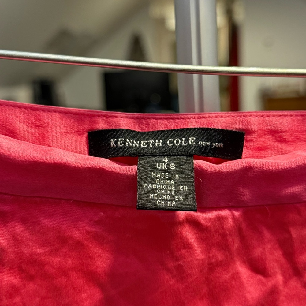 Kenneth Cole New York Pink Pleated Silk Skirt | US 4 - Picture 5 of 7